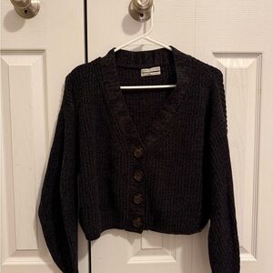 Women's Black Button-Up Sweater